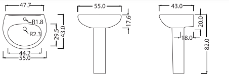 Colonna in ceramica bianca serie Orchidea