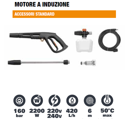 Idropulitrice ad alta pressione RX5 160 bar 2200 W