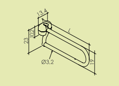 Barra ribaltabile da muro satinata 70 cm