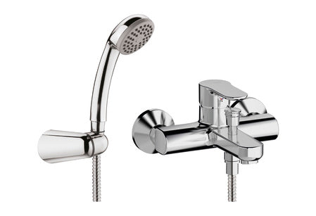 Miscelatore monocomando cromato per vasca con doccia monogetto Tiemme serie Eleven