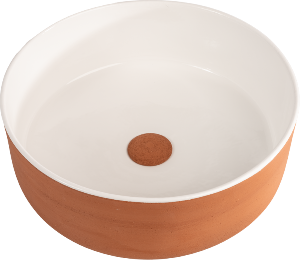 Index Red Lavabo in terracotta colore Bianco Ø 42