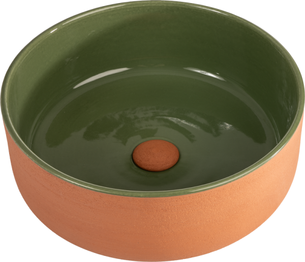 Index Red Lavabo in terracotta colore Verde Ø 42