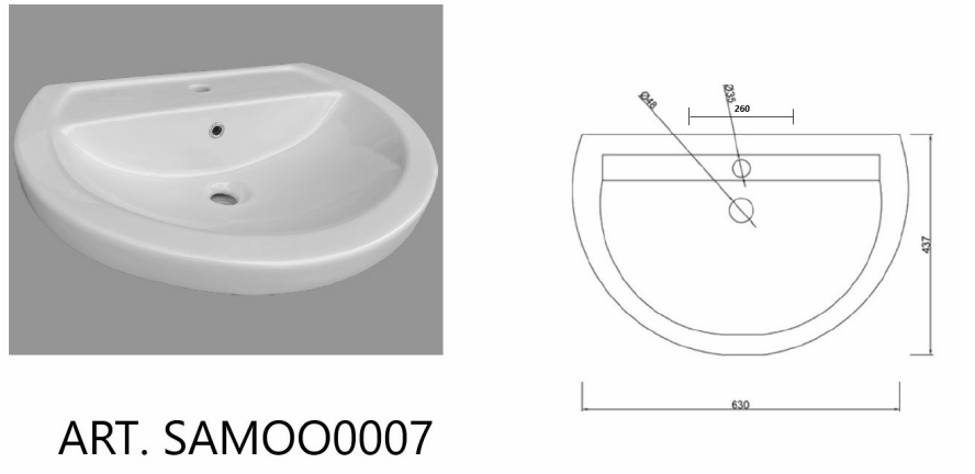 Lavabo 63 Berlin Marchio Elma