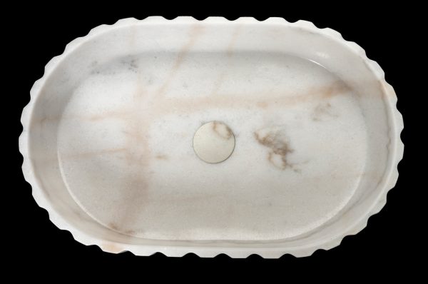 Moon White Lavabo 55 x 35 x 12 h cm Marmo bianco