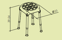 Sgabello da bagno rotondo regolabile bianco