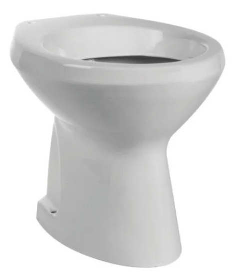 Vaso wc a terra con scarico a pavimento in ceramica bianca serie Elite. Coprivaso (escluso)