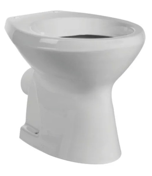 Vaso wc a terra con scarico a parete in ceramica bianca serie Elite. Coprivaso (escluso)