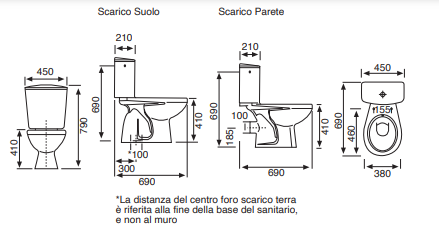 Vaso wc a terra e cassetta monoblocco in ceramica bianca serie Elite -Coprivaso (escluso)