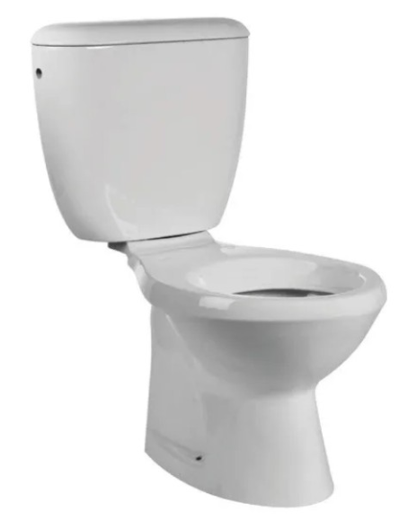 Vaso wc a terra e cassetta monoblocco in ceramica bianca serie Elite -Coprivaso (escluso)