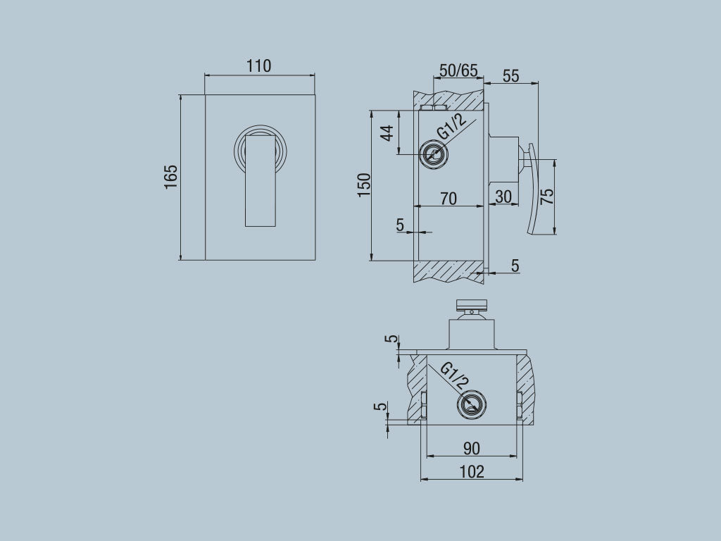 Miscelatore doccia incasso JACUZZI . mod GLINT