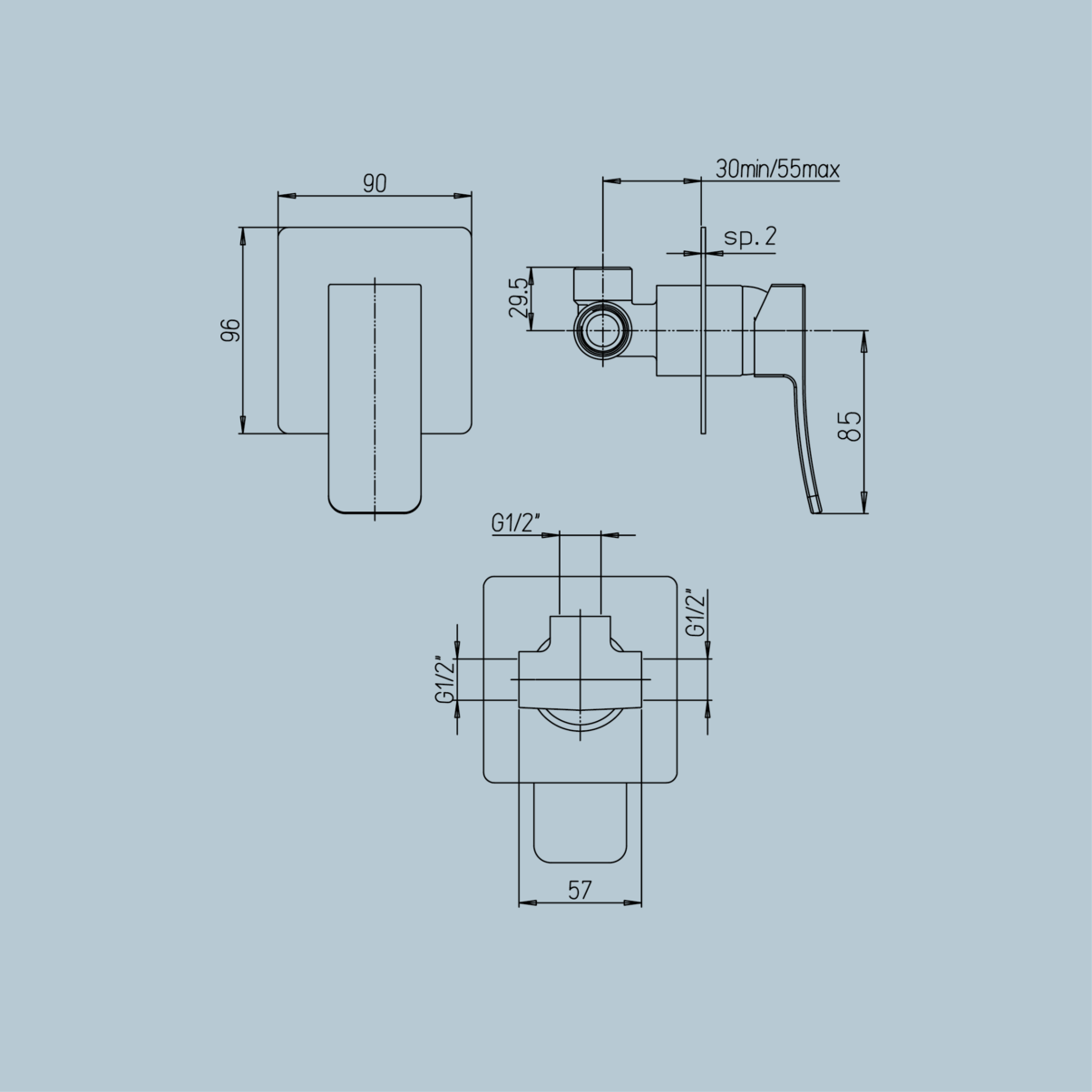 Miscelatore doccia incasso JACUZZI . mod TANK
