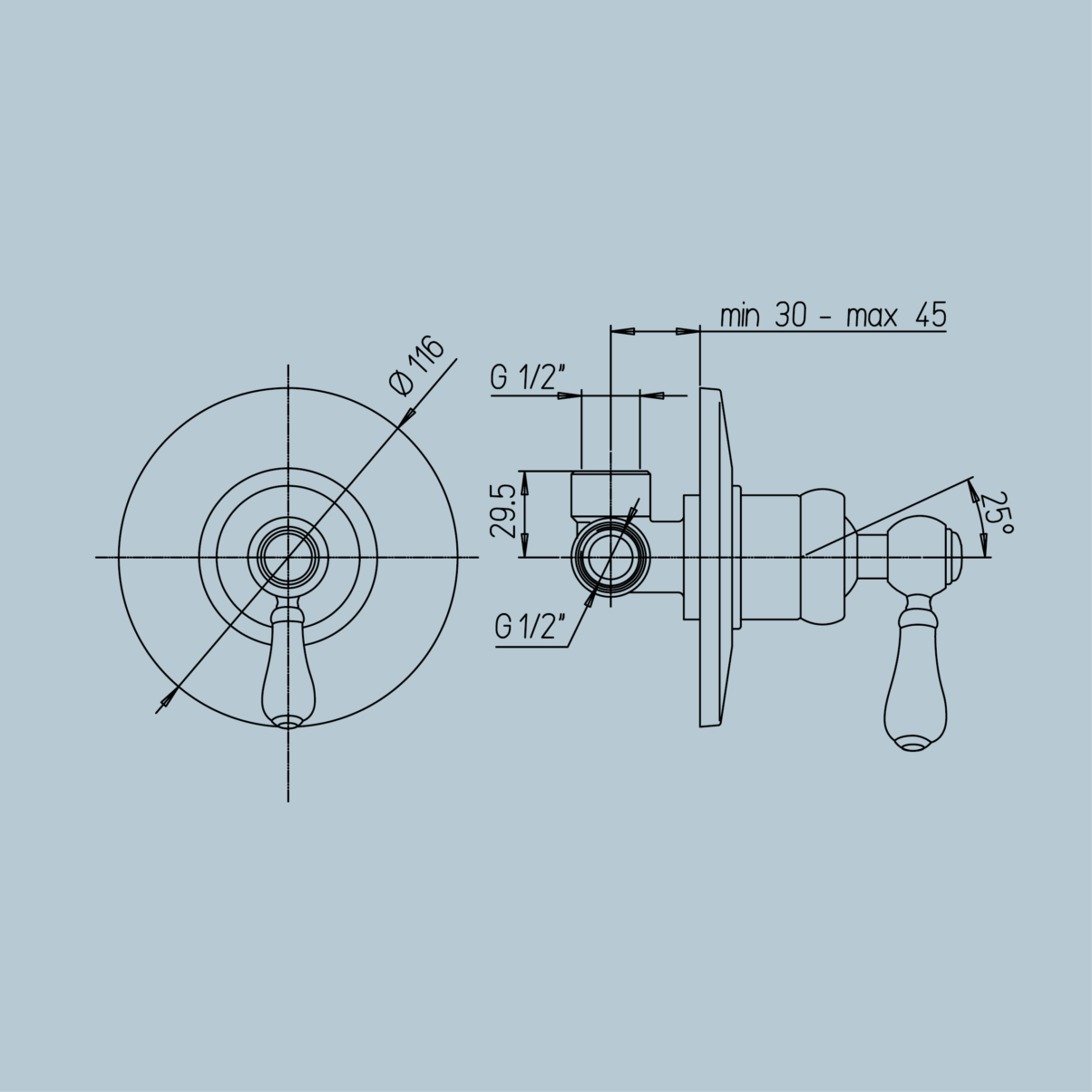 Miscelatore doccia incasso cromo JACUZZI . mod TOSCA