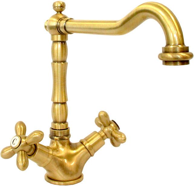 GRUPPO MONOFORO LAVELLO CON CANNA ANTICATA ORIENTABILE BRONZO GABOLI LUIGI - MOD. DUETTO