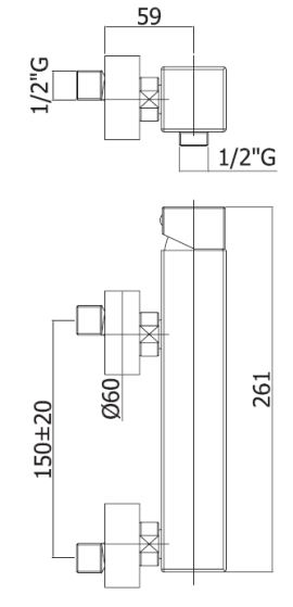 Miscelatore esterno doccia senza accessori PAFFONI. mod LEVEL