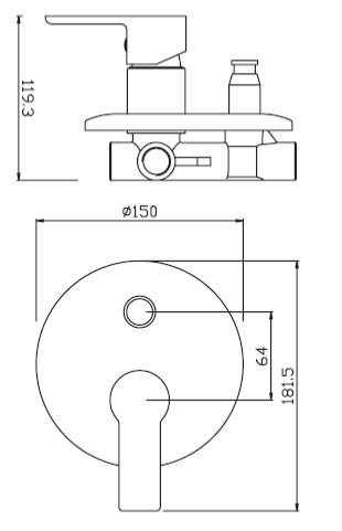 Miscelatore doccia incasso con deviatore MIXTECH mod SEVEN