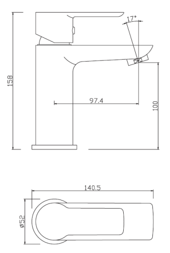 Rubinetto per lavabo con scarico automatico 1.1/4 TECH. mod SEVEN