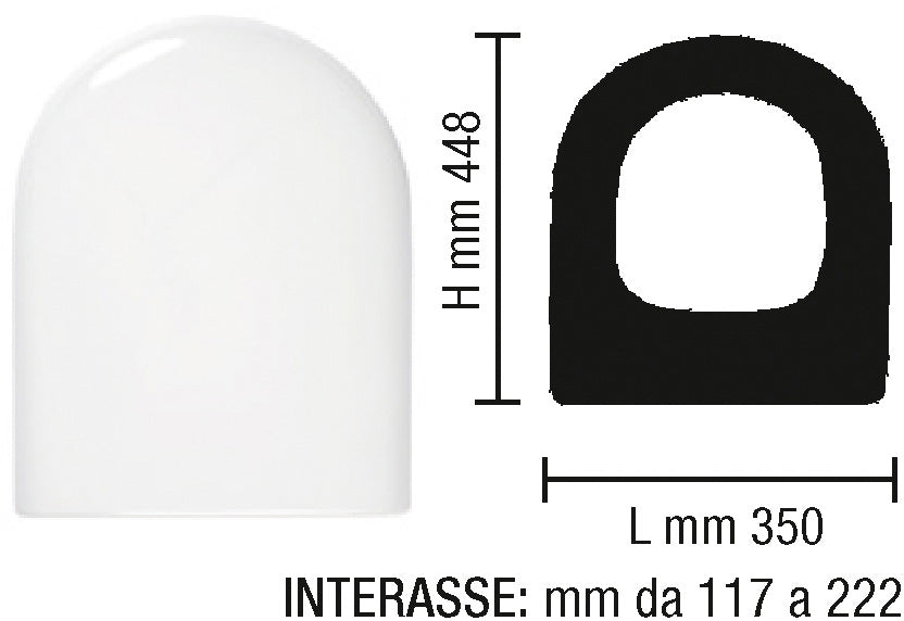 Sedile WC universale - X:350mm - Y:448mm - Z:117/222mm