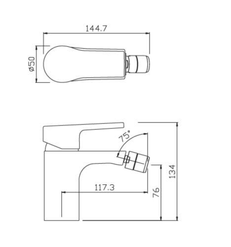 Rubinetto per bidet con scarico automatico 1.1/4 MIXTECH. mod SKY
