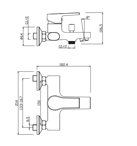 Miscelatore vasca con microfono doccia MIXTECH. mod SKY