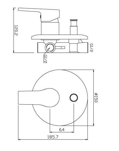 Miscelatore incasso doccia con deviatore MIXTECH. mod SKY