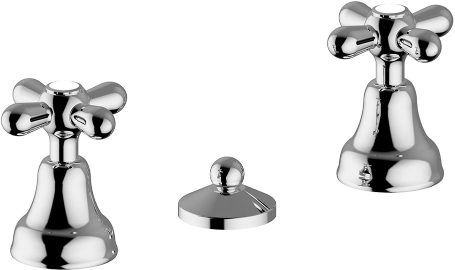 Rubinetto Bidet 3 fori con scarico automatico 1.1/4 MIXTECH.mod SCIROCCO