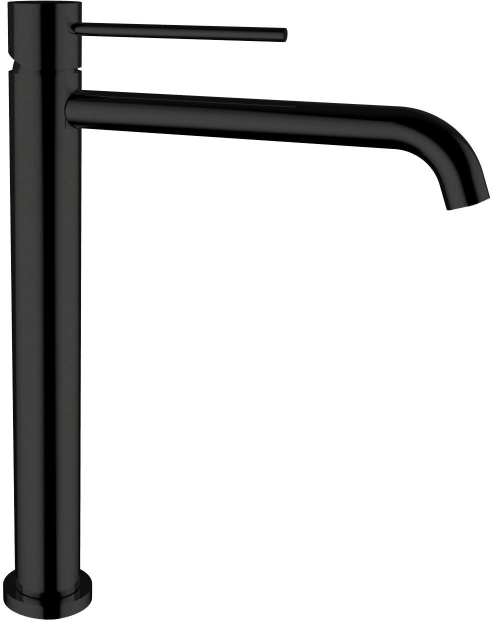 Rubinetto per Lavabo alto nero opaco con piletta click-clack MIXTECH.mod TRAMONTANA 25