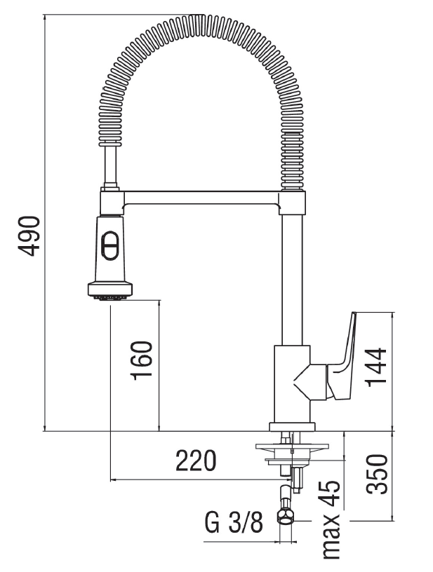Monocomando con doccetta estraibile NOBILI - MOD. NOBI