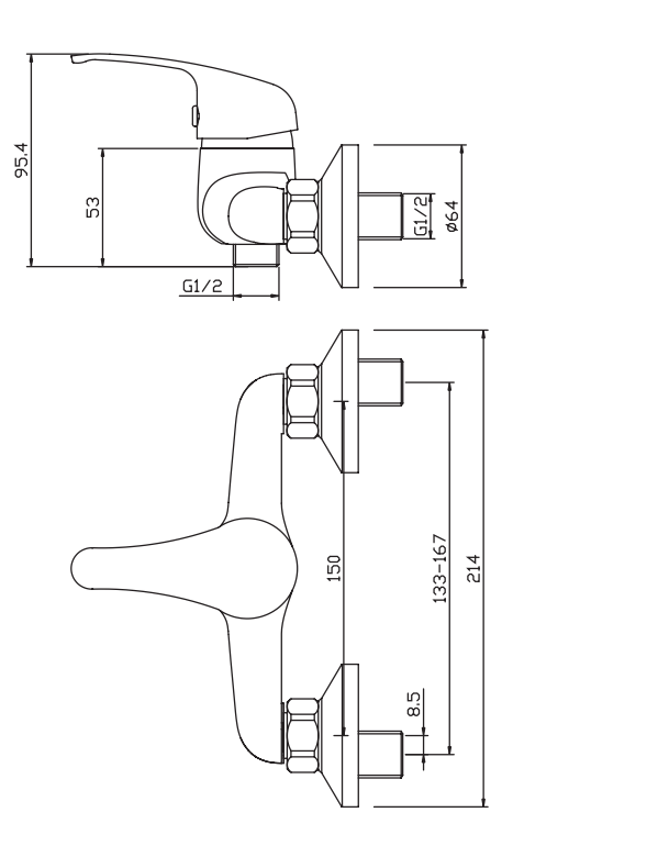 Rubinetto Incasso doccia senza accessori MIXTECH.mod SPEED -