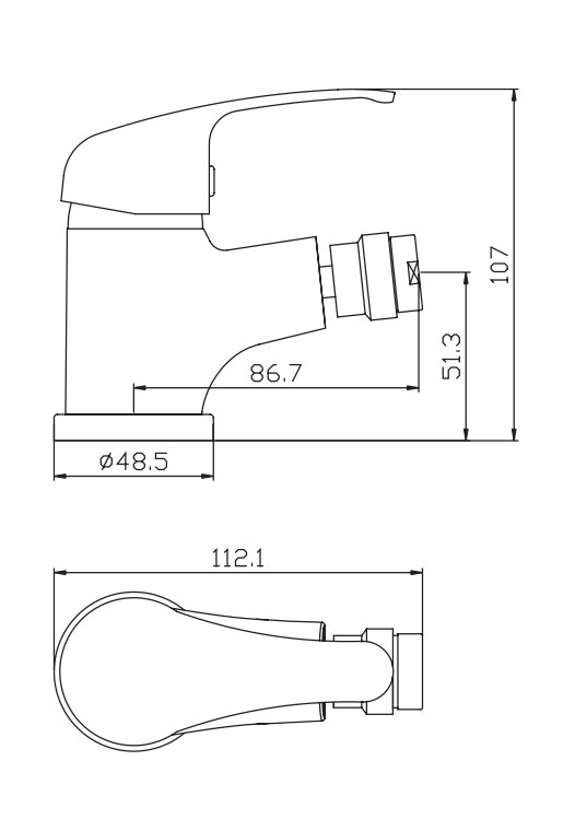 Rubinetto per Bidet con scarico automatico 1.1/4 MIXTECH.mod SPEED