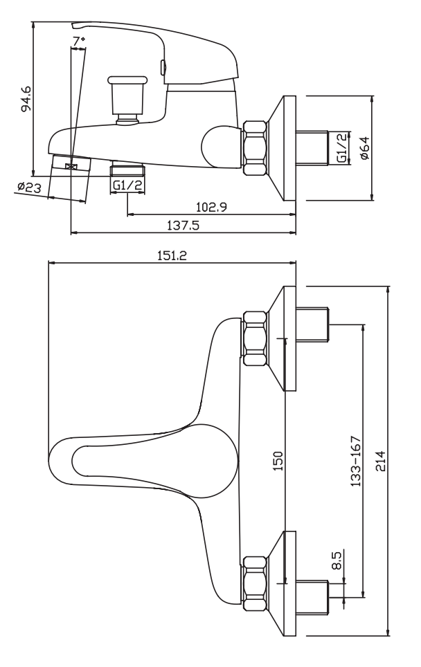 Miscelatore Vasca con doccino MIXTECH.mod SPEED