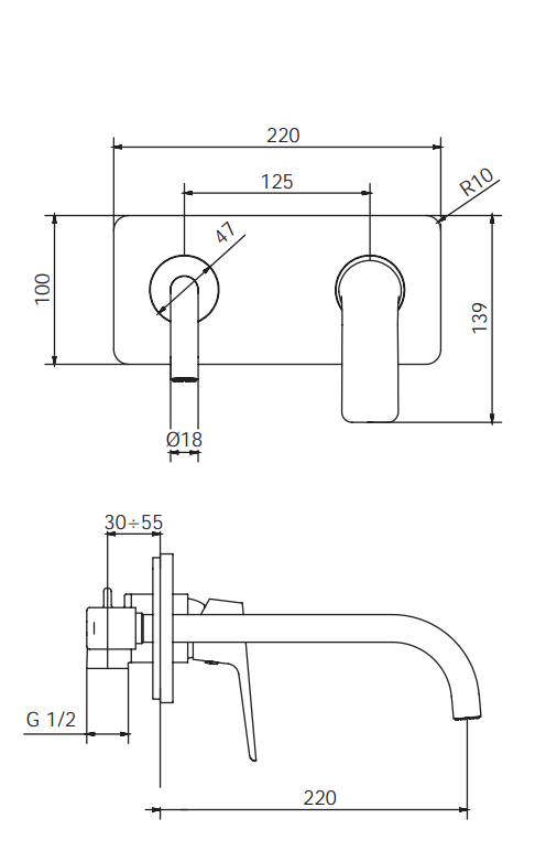 Rubinetto Lavabo incasso MIXTECH.mod STELLA