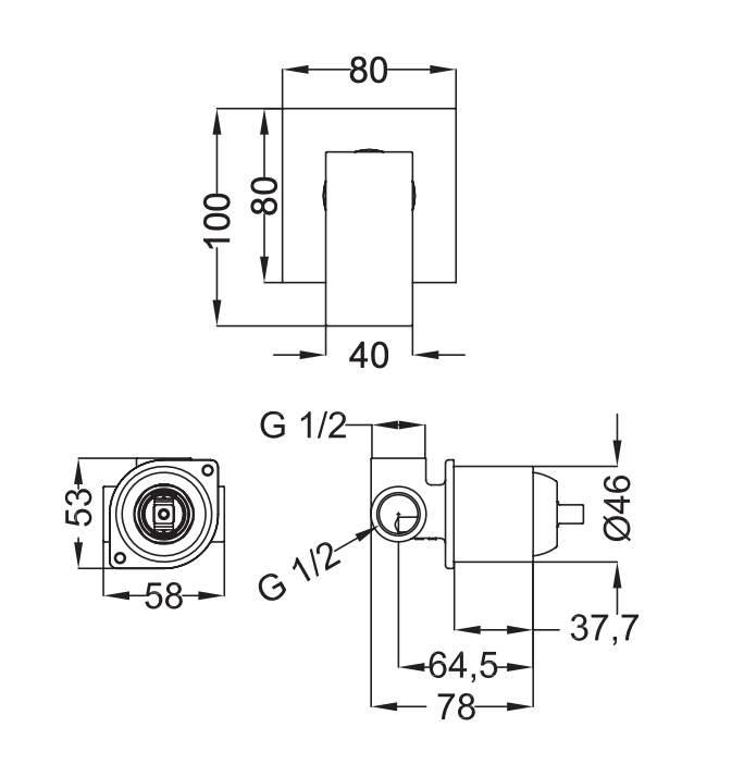 Rubinetto Incasso doccia MIXTECH.mod AURORA