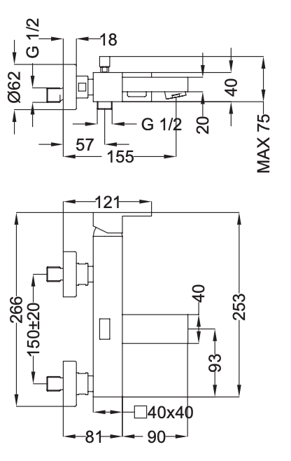 Rubinetto per Vasca con microfono doccia MIXTECH.mod AURORA
