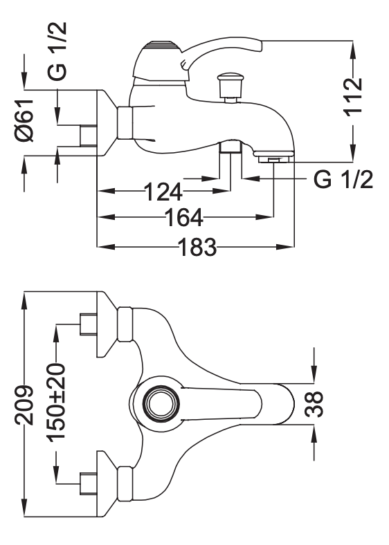 Miscelatore Vasca con doccino MIXTECH.mod BORA