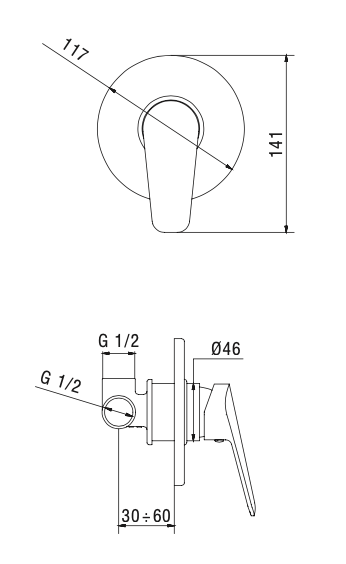 Rubinetto Incasso doccia MIXTECH.mod CIELO