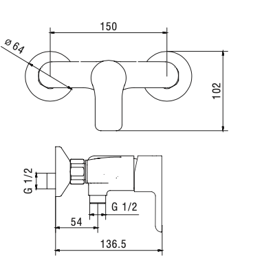 Miscelatore doccia MIXTECH.mod ONDA