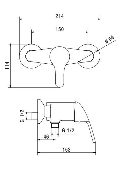 Miscelatore doccia senza accessori MIXTECH.mod MAESTRALE