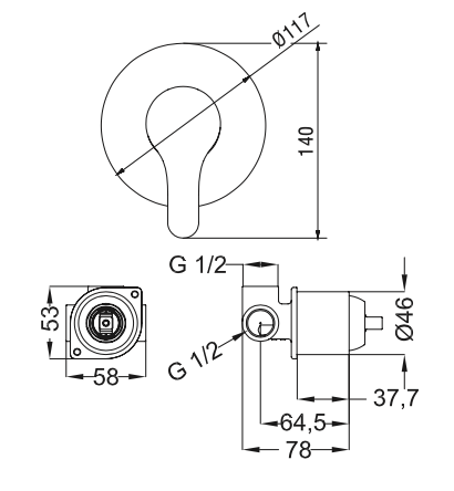 Miscelatore Incasso doccia MIXTECH.mod MAESTRALE
