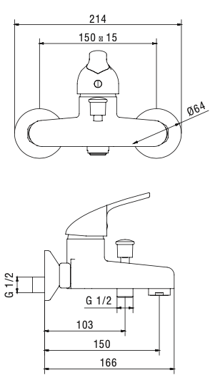 Rubinetto per Vasca con doccino MIXTECH.mod MAESTRALE