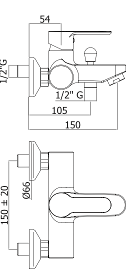 Miscelatore Vasca con doccino PAFFONI.mod BLU