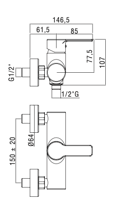 Miscelatore doccia senza accessori PAFFONI.mod RED