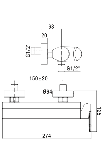 Rubinetto doccia senza accessori PAFFONI.mod CANDY
