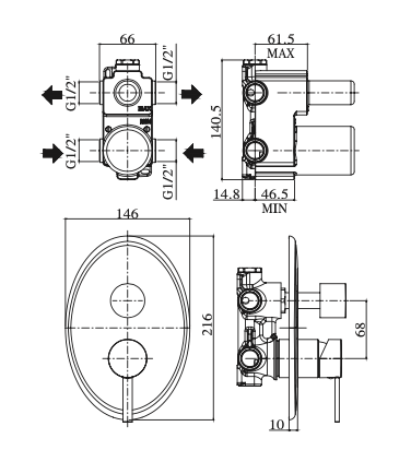 Miscelatore doccia 3 uscite PAFFONI.mod BERRY