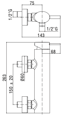 Rubinetto doccia senza accessori PAFFONI.mod BERRY