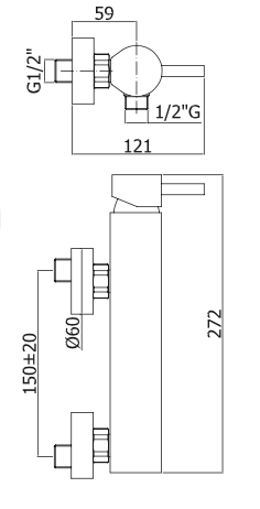 Rubinetto doccia senza accessori PAFFONI.mod STICK
