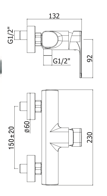 Rubinetto doccia senza accessori PAFFONI.mod SLY