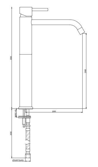 Rubinetto lavabo alto senza scarico GABOLI LUIGI.mod JOY