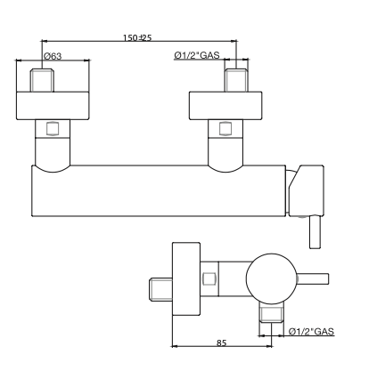 Miscelatore doccia senza accessori GABOLI LUIGI.mod JOY -