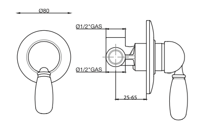 Rubinetto Incasso doccia GABOLI LUIGI.mod IMPERIAL