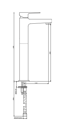Rubinetto per Lavabo alto senza scarico GABOLI LUIGI.mod KHUGA